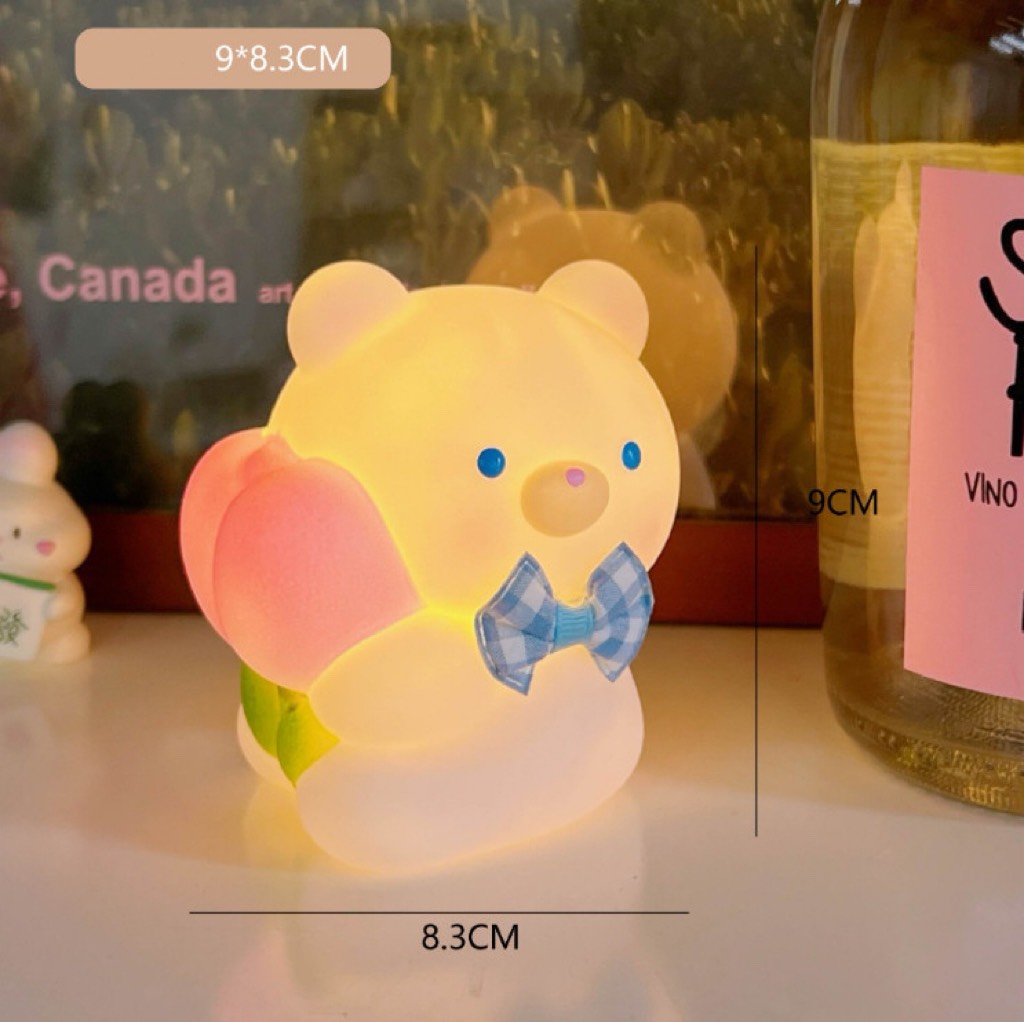 Đèn trang trí con vật mini gấu thỏ gà dễ thương xinh xắn cho bàn học, phòng ngủ làm quà tặng bạn ý nghĩa giá rẻ