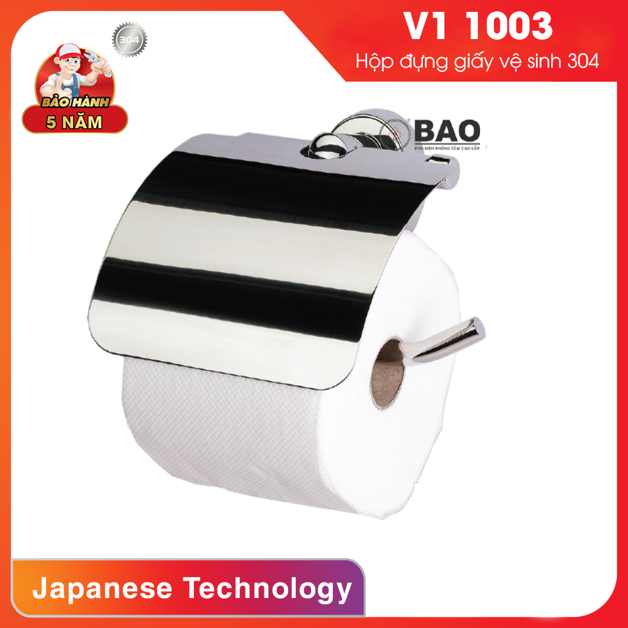 Lô giấy vệ sinh inox 304 cao cấp - V1 1003