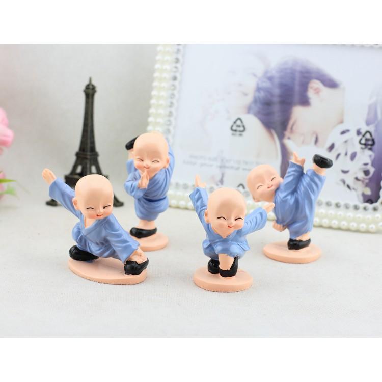 Bộ Tượng 4 Chú Tiểu Đánh Võ Trang Trí Nhà, Xe Hơi...