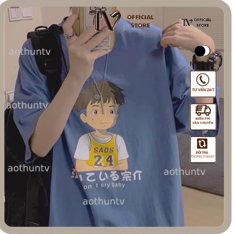 Áo thun tay lỡ nam nữ, áo phông unisex form rộng chất cotton in hình baby
