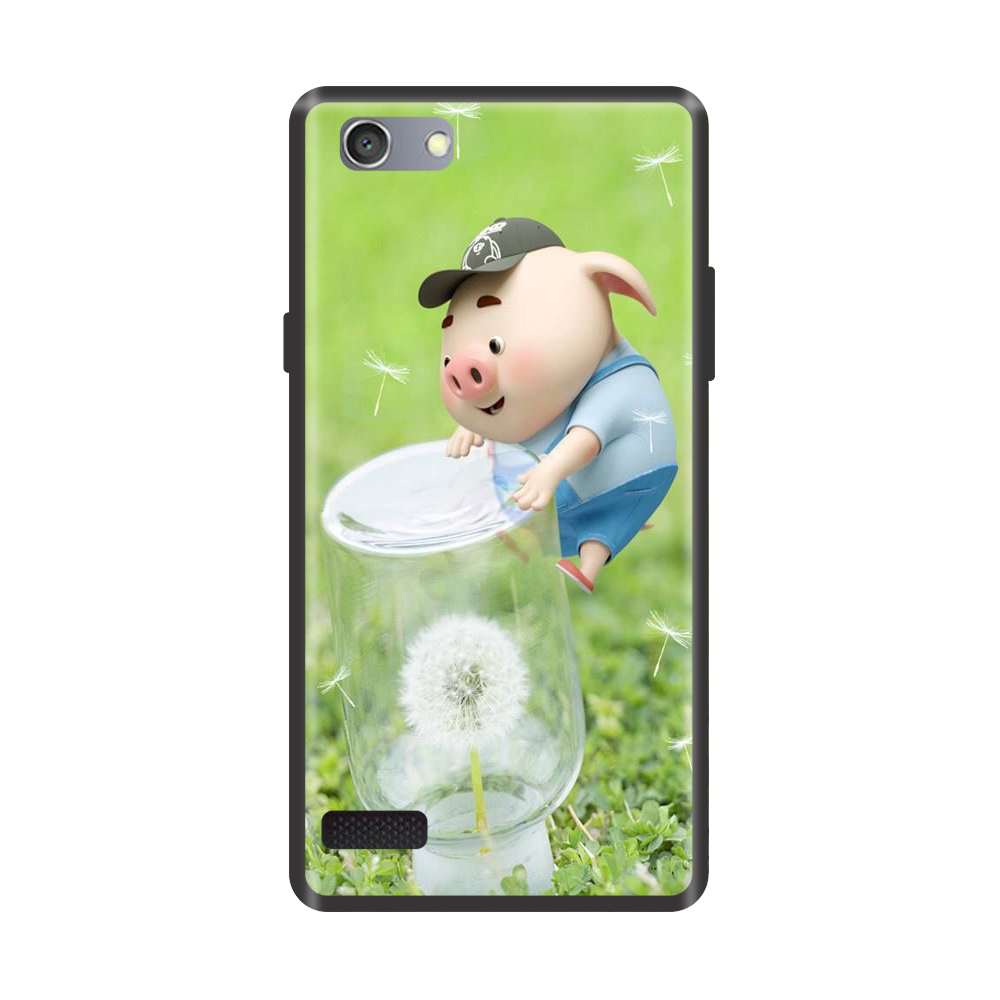 Ốp lưng cao cấp cho điện thoại OPPO NEO 7 in hình Heo và Hoa Bồ Công Anh