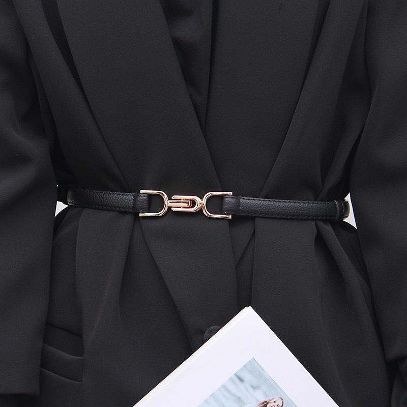 Thắt váy da khóa vàng kim loại Thắt váy áo blasez siêu tiện lợi 1.4cm