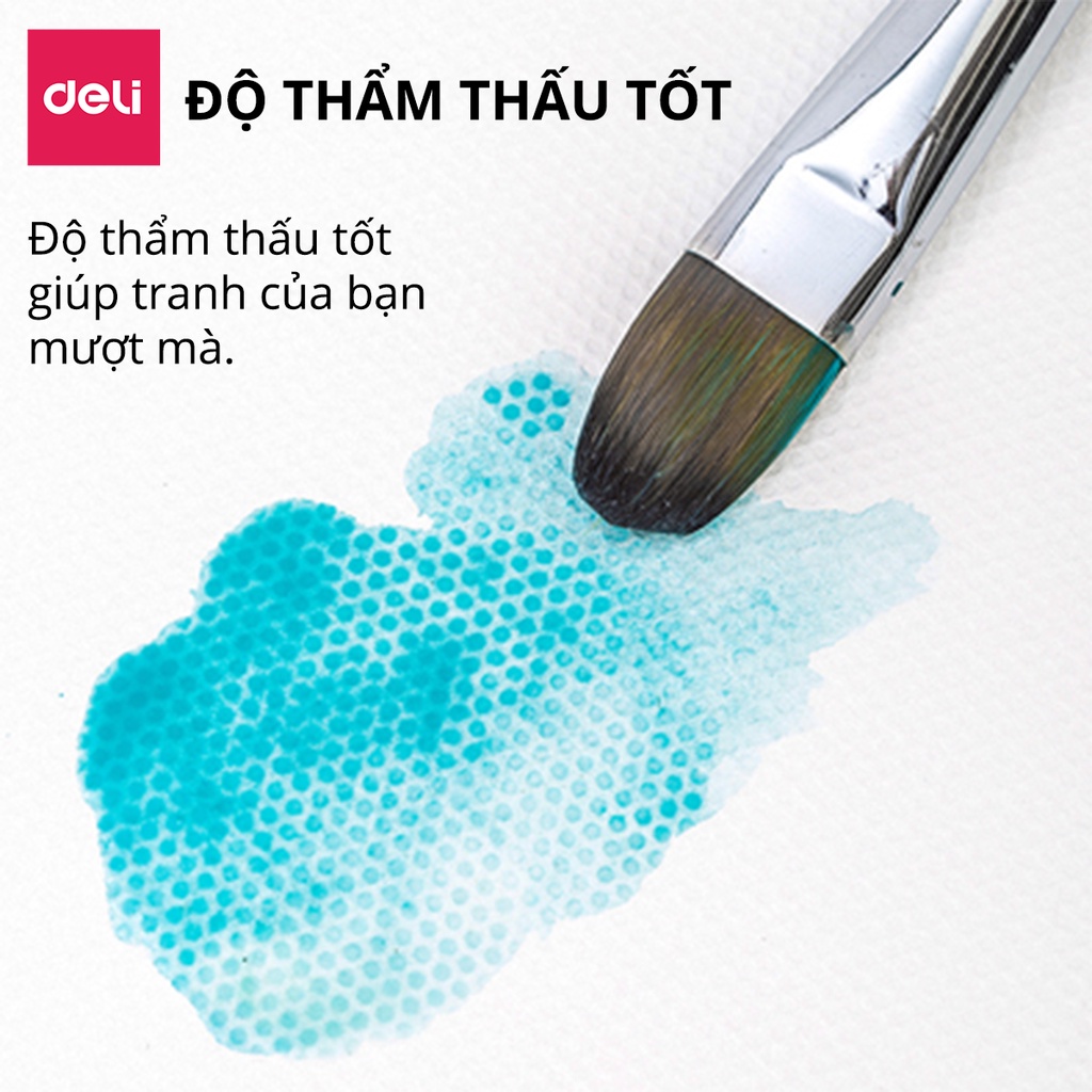 Giấy Vẽ Chuyên Dụng Deli - Gouache - Định Lượng 8K 160Gsm/180Gsm 1 Tệp - 73615 / 73617