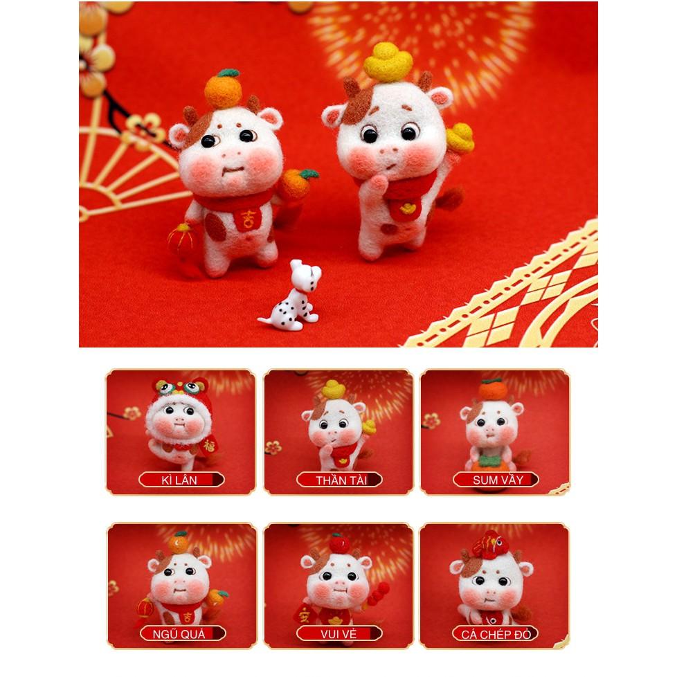 Bộ len chọc cho mùa tết Trâu Thần Tài có hướng dẫn video