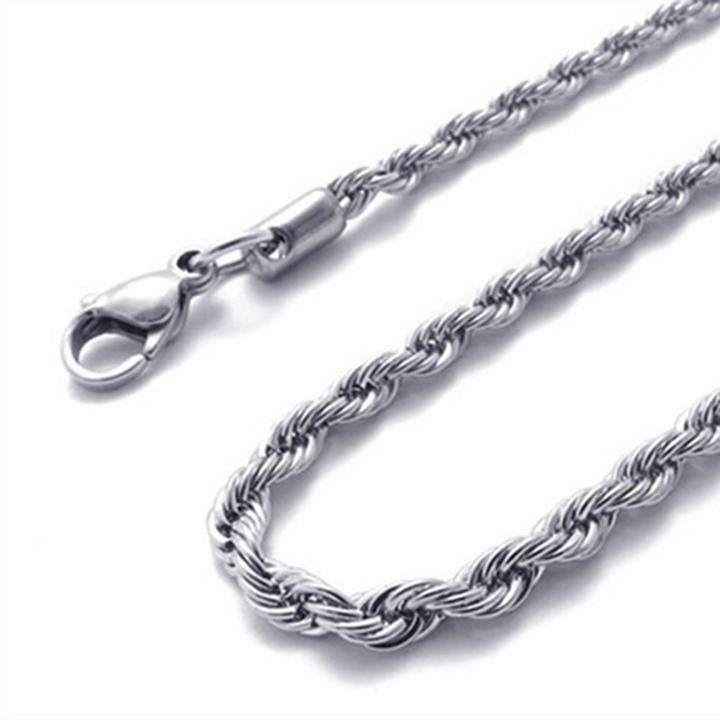 Dây chuyền nam titan dạng xoắn cao cấp đẹp sang trọng thép không gỉ buộc tàu trangsucpt PTDCNA08