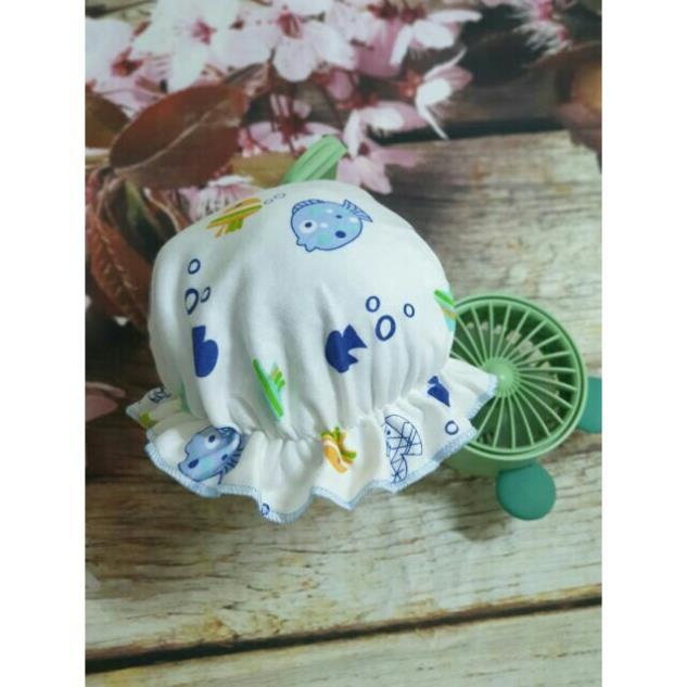 Mũ tai bèo cotton nỉ co dãn cho bé sơ sinh 0-4m