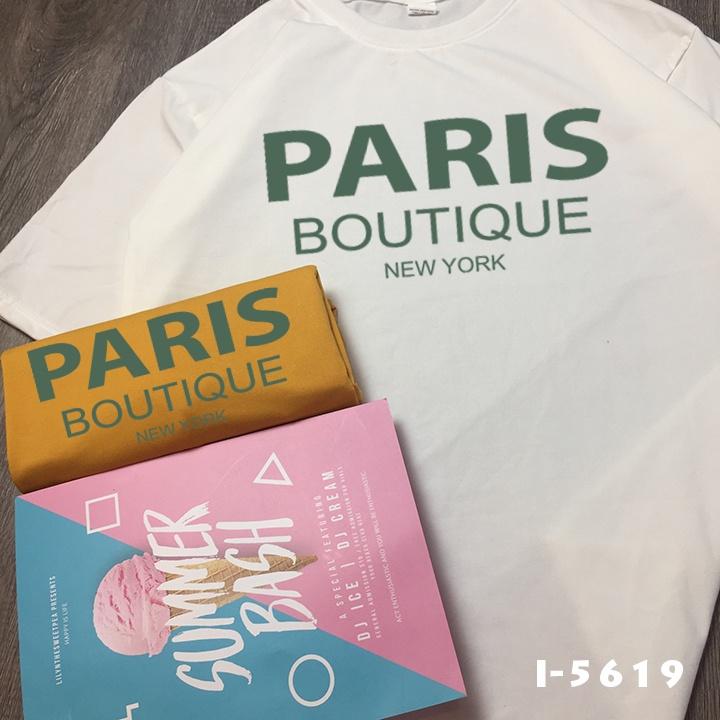 Áo Thun Unisex Nữ In Chữ PARIS đơn giản