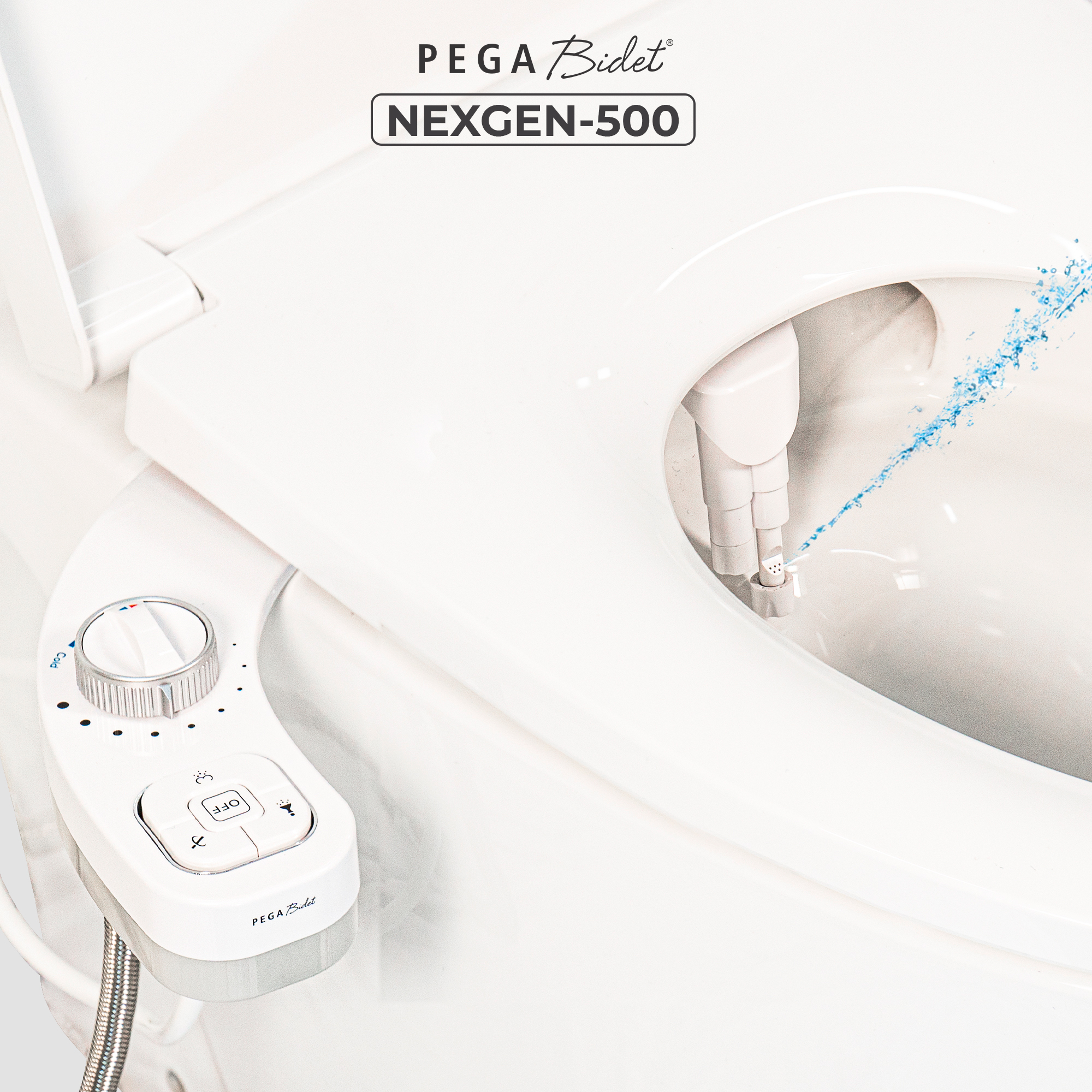 Vòi Xịt Rửa Vệ Sinh Thông Minh PEGA Bidet NEXGEN-500 Nóng Lạnh Thế Hệ Mới, 2 Vòi Rửa có Vòi Chuyên Dụng Cho Nữ, Dễ Lắp Đặt, Rất cần cho Trẻ Em, Người Già và Phụ Nữ Mang Thai - Thương Hiệu Mỹ