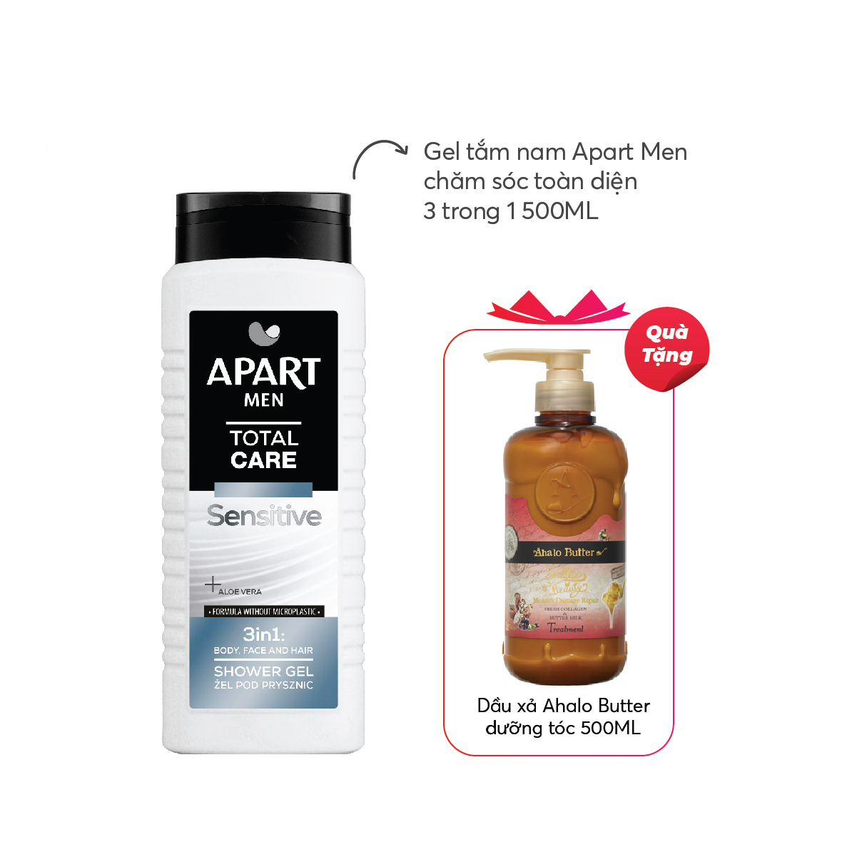 [TẶNG Xả tóc Nhật] Gel tắm nam Apart Men chăm sóc toàn diện đặc biệt lưu hương 500ML