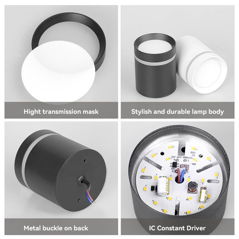 Đèn Downlight âm trần gắn trên bề mặt Đèn chiếu điểm 5/10/15w Cob Led Spot Đèn chiếu sáng trên trần Đèn chiếu sáng cho nhà bếp phòng ngủ