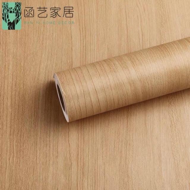 10 mét giấy dán tường khổ 45cm sẵn keo màu giả gỗ