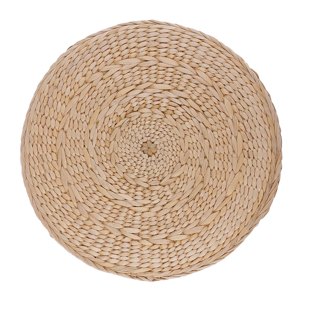 3x30cm Round Straw Weave Handcraft Pillow Yoga Chair Seat Mat Tatami Cushion