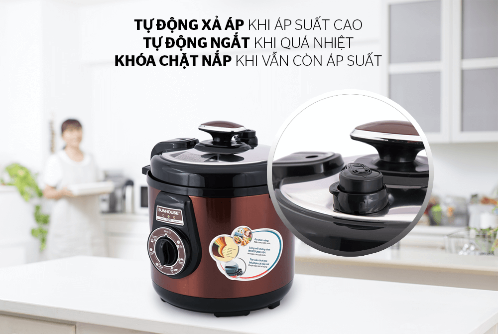 Nồi Áp Suất Điện Đa Năng Sunhouse SHD1562 (6L) - Hàng chính hãng