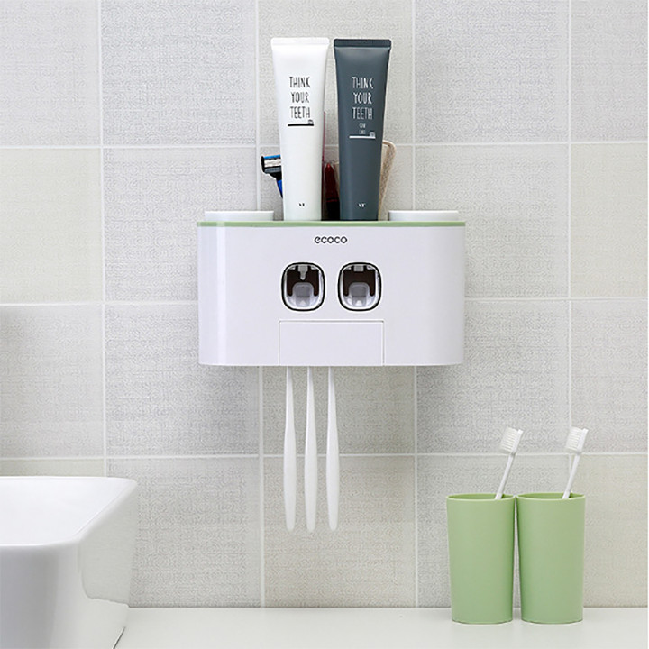 Bộ Nhả Kem Đánh Răng Tự Động 4 Cốc Ecoco