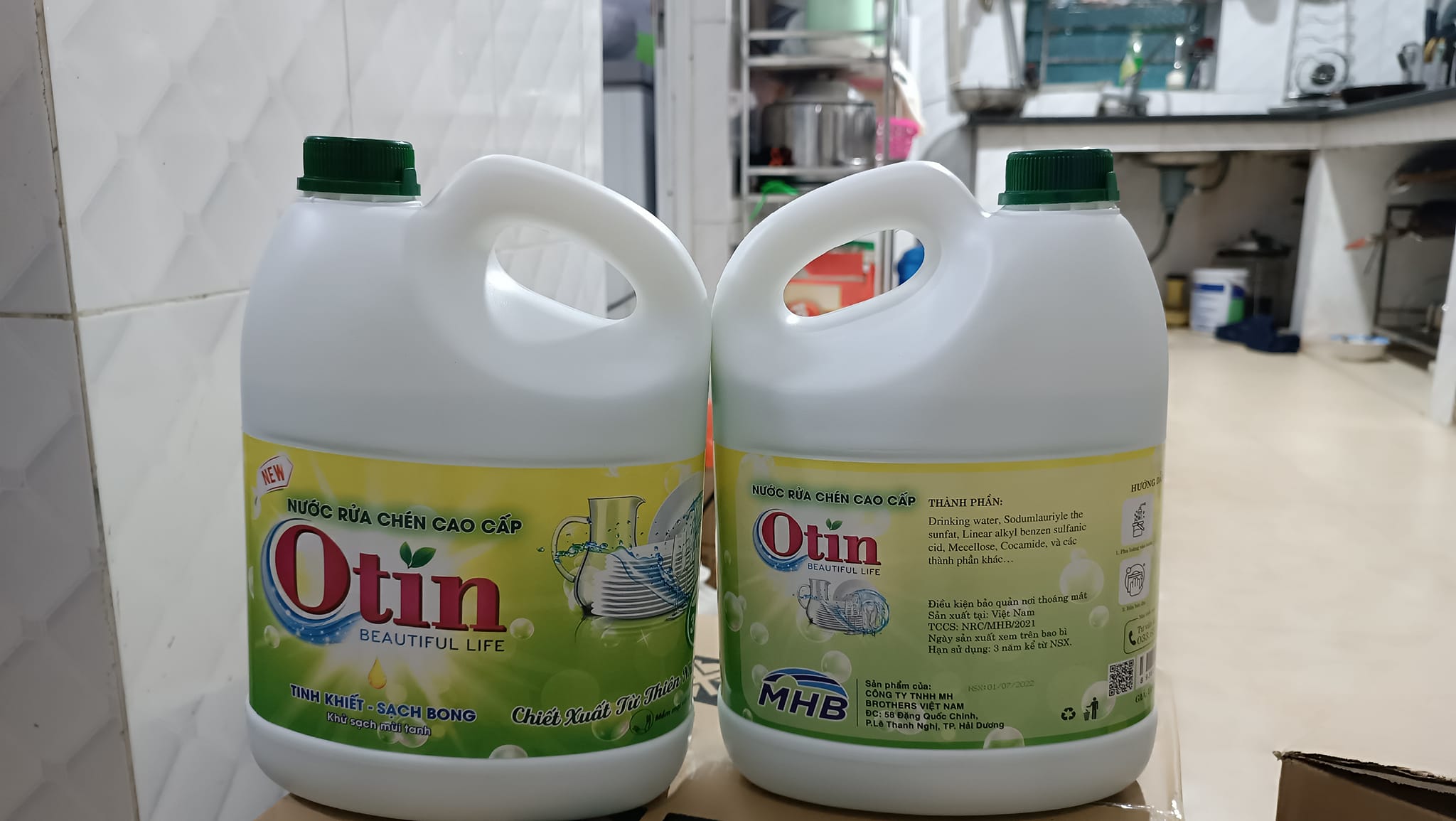 Nước rửa chén bát hương chanh otin cao cấp can 3.6 lít- hạn sử dụng dài và mới