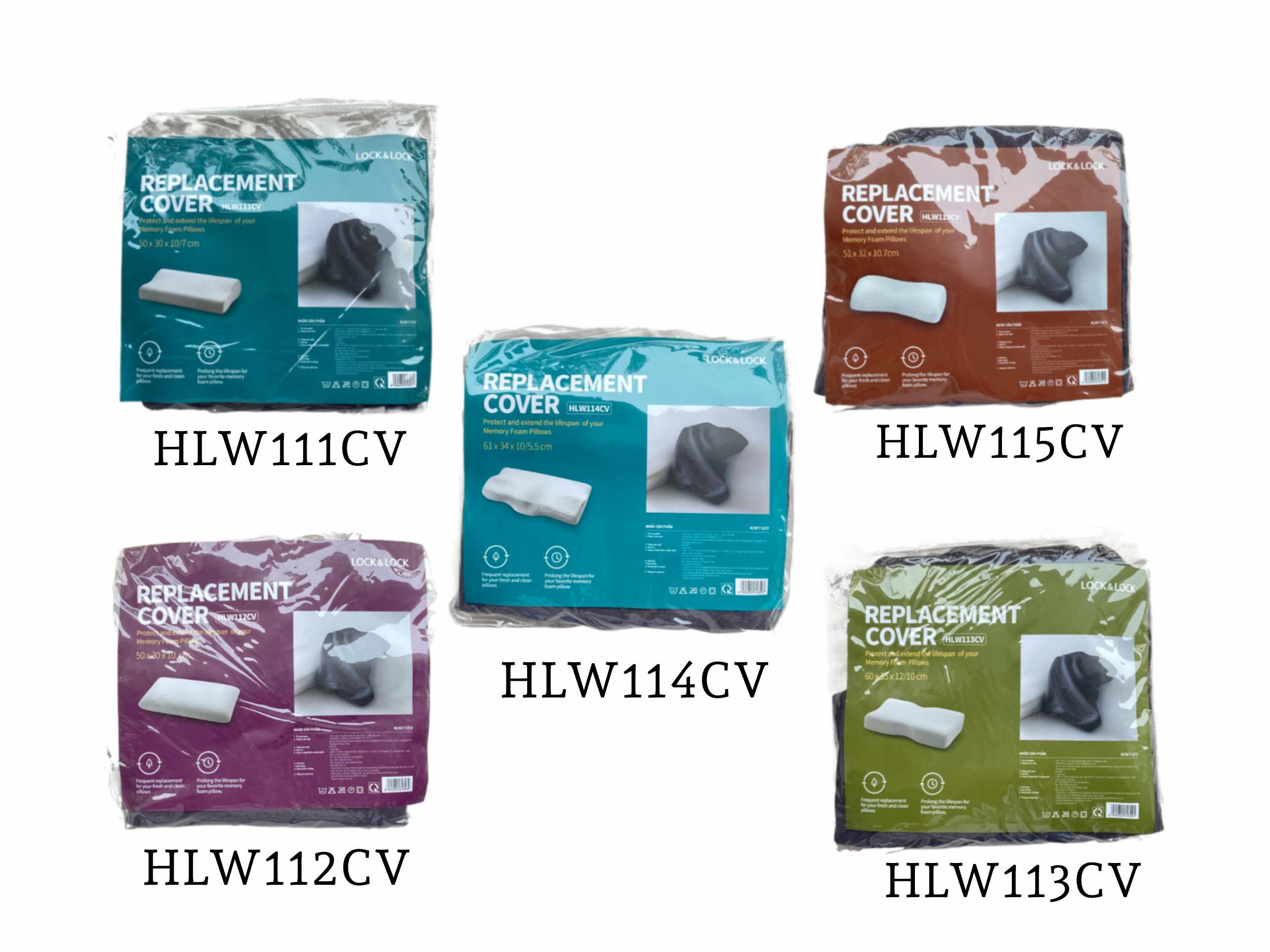 Vỏ Gối Thay Thế Cho Gối HLW111 Lock&Lock Chất Liệu Mềm Mại, Êm Thoáng - Màu Xám Đâm- HLW111CV- Hàng Chính Hãng