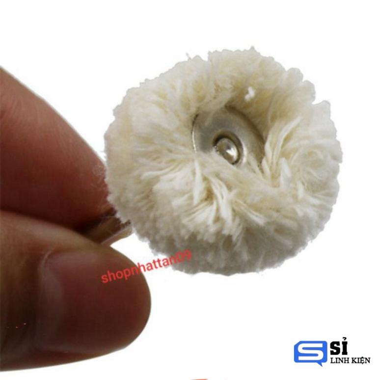 Bộ 10 đầu len đánh bóng chân 3ly item dành cho máy khoan mài khắc mini