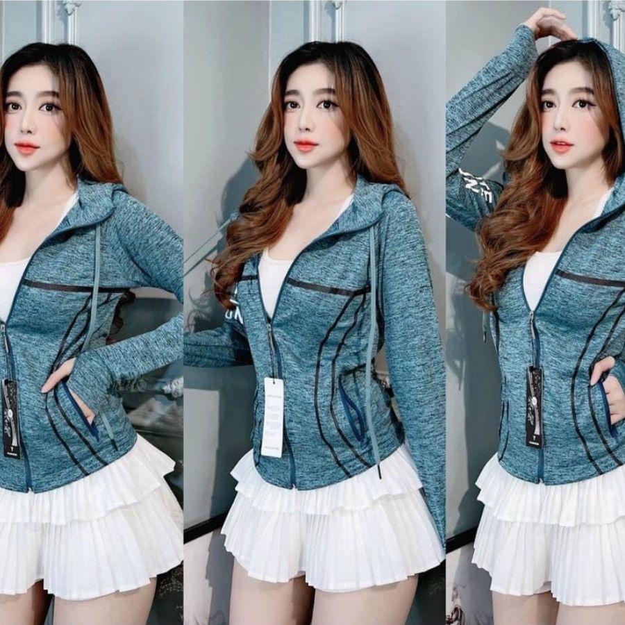 Áo khoác nữ khoát chống nắng form rộng có mũ dày đẹp bigsize thun lạnh siêu mát cá tính dây kéo giá rẻ nhất ESHOP AK01