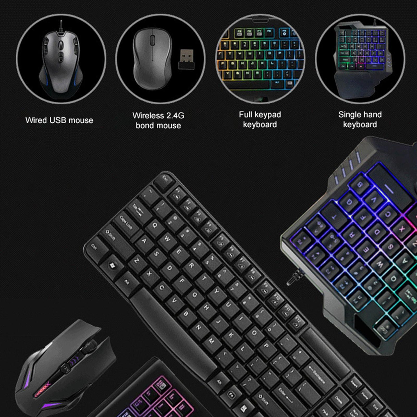 Keyboard Mouse Adapter for Games Support 3.5mm Headset Game Voice Black