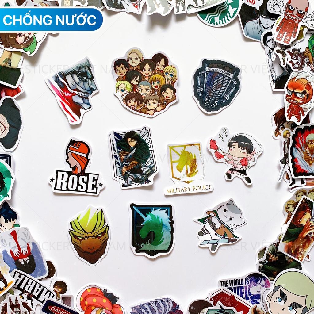 Sticker ATTACK on TITAN - Dán Trang Trí - Chất Liệu PVC Cán Màng Chất Lượng Cao Chống Nước, Chống Nắng, Không Bong Tróc Phai Màu - Kích thước 4-8cm