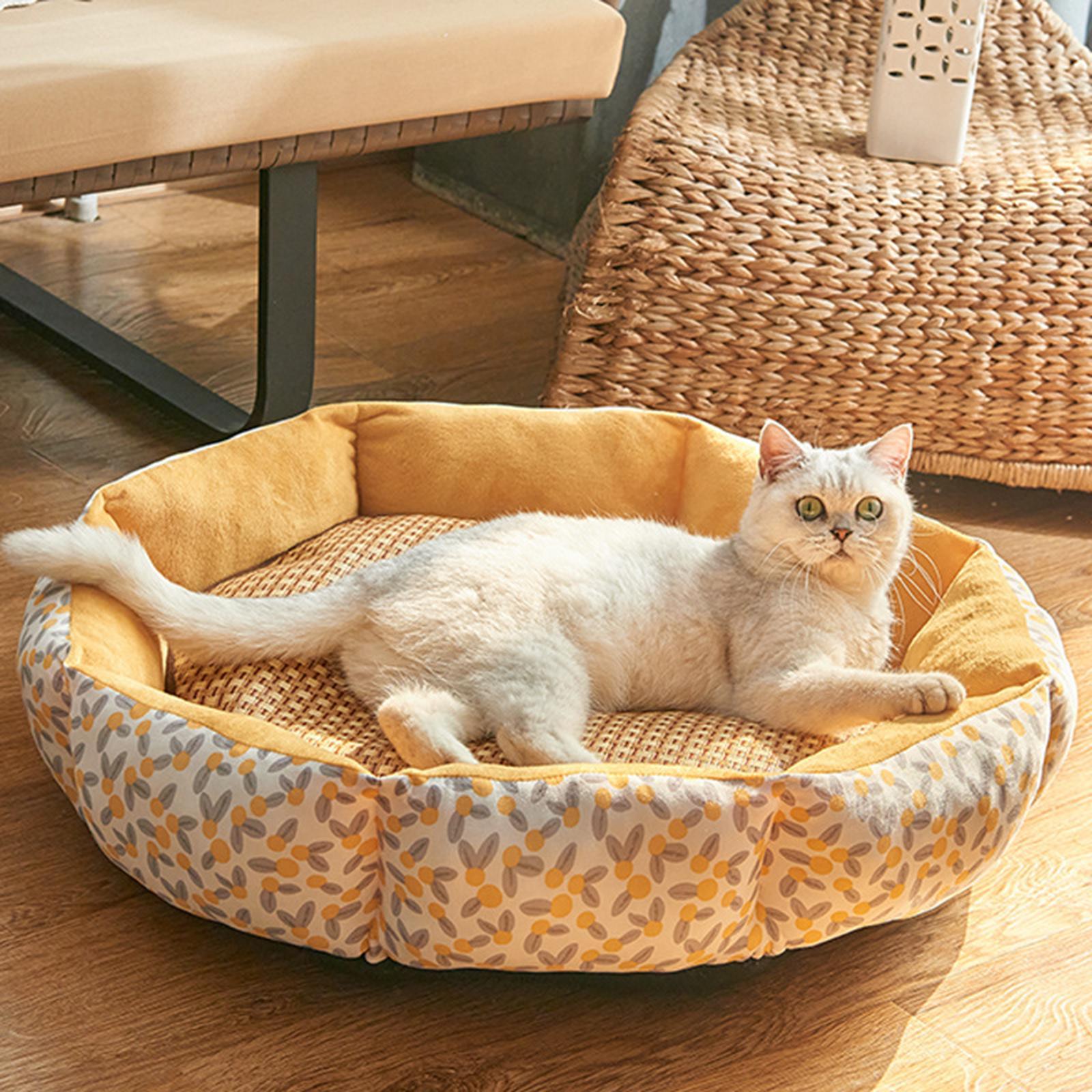 Round Dog Beds, Pet Dog Bed, Warm, Autumn Winter, Comfortable for Cats Kitten Small Dog Puppy