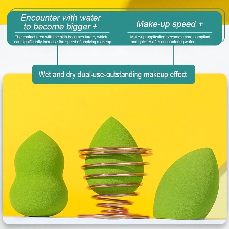Bộ 3 mút xốp trang điểm hình quả trứng có giá đỡ tiện lợi SUAKE