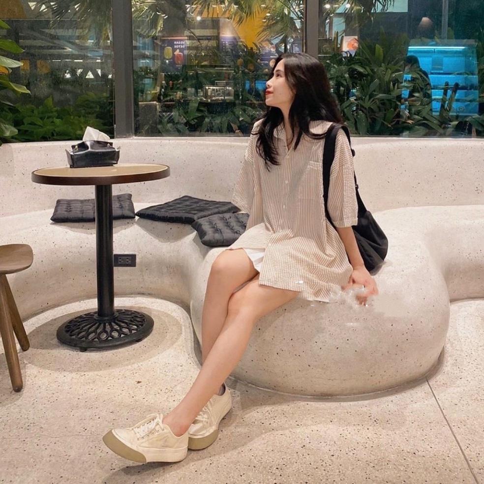 Áo sơmi korea dáng rộng sọc kẻ nhiều màu sắc chất đẹp không bai xù coco land chất đẹp deal tốt