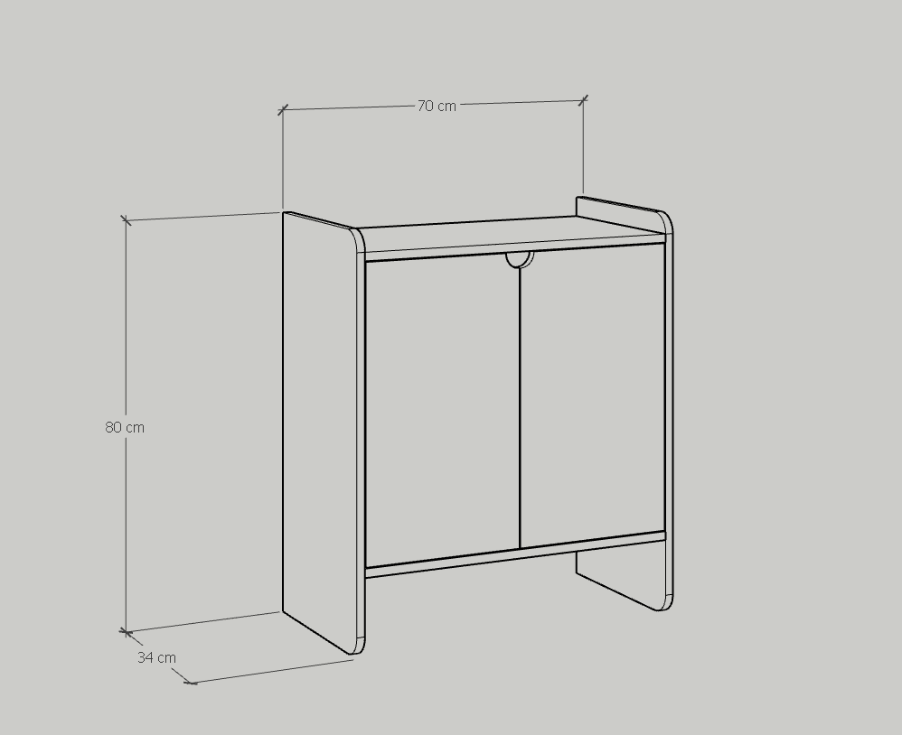 [Happy Home Furniture] CIRCLE, Tủ giày 2 cửa mở, 70cm x 34cm x 80cm ( DxRxC), TCM_068