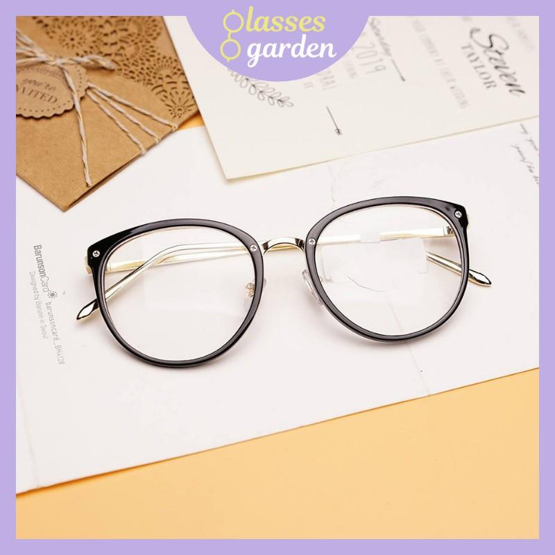 Gọng kính cận thời trang nam nữ Glasses Garden kim loại dáng bầu siêu bền 6020 - Có lắp mắt theo yêu cầu