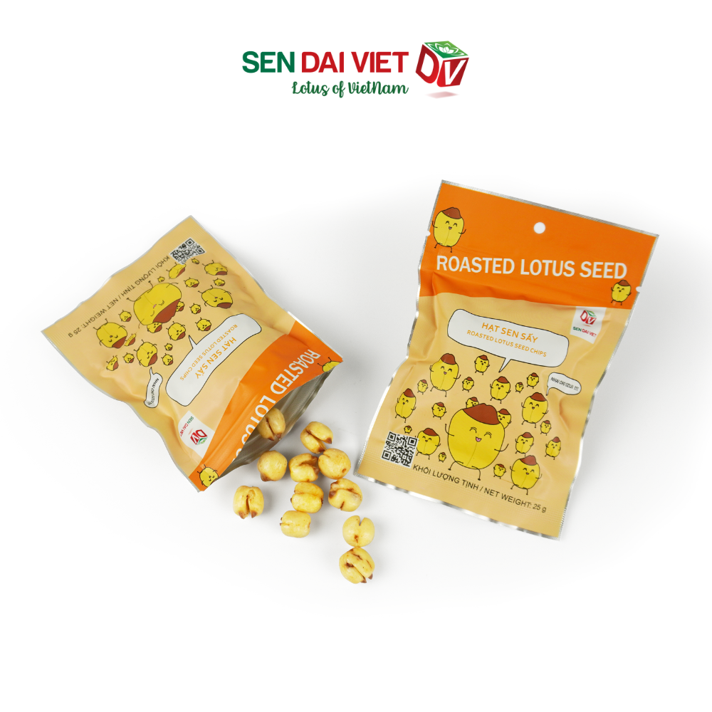 Hạt Sen Sấy- Nguyên vị, Vị Phô Mai Cay, ĐV- Sen Đại Việt -2 Gói-Gói 25g