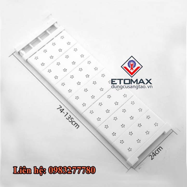 Kệ chia ngăn tủ đa năng không cần khoan bắt vít 74-135cm