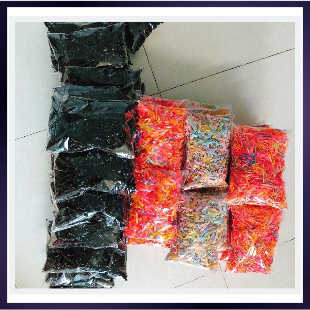 Dây thun buộc tóc màu pastel túi 100 gram