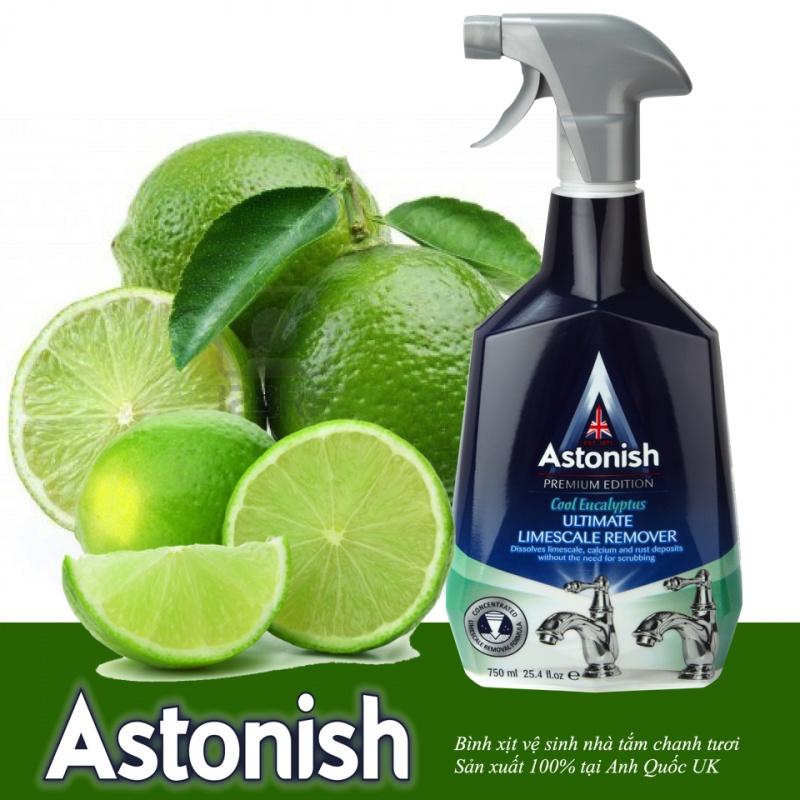 Bình xịt vệ sinh khử mùi nhà tắm hương chanh Astonish C6940 không chứa thuốc tẩy hiệu quả mạnh mẽ