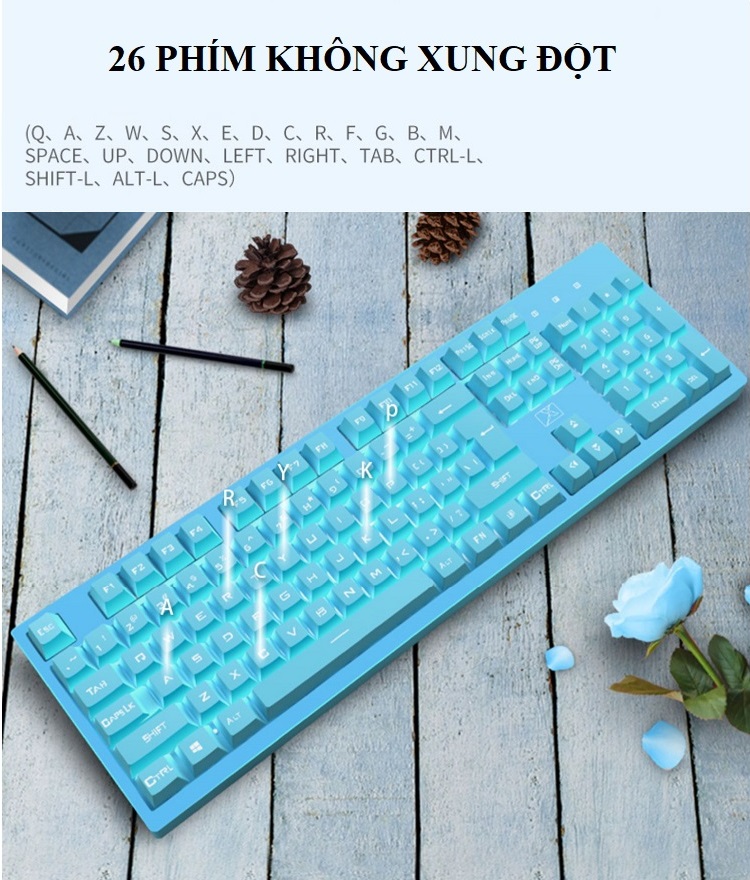 Bàn Phím gaming Siêu Đỉnh, Thiết Kế Đèn Led Độc Đáo X.616