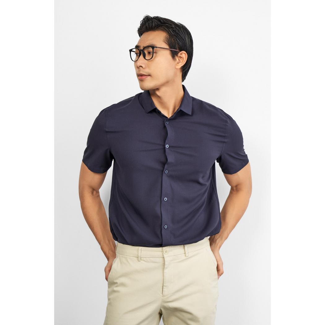 Áo Sơ Mi Tay Ngắn Nam Sợi Coffee Form Fitted - 10S22SHS010CR1 | LASTORE MENSWEAR