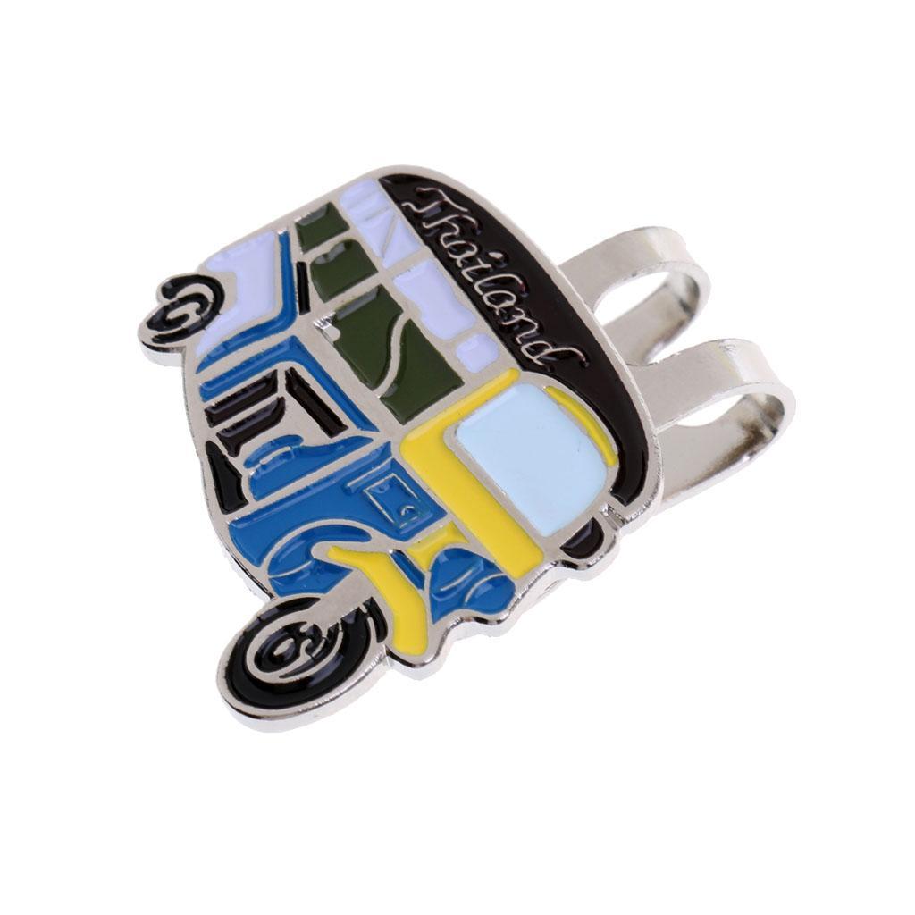4x Pedicab Pattern Hat Clip Golf Ball Marker Suit for Golf Visor