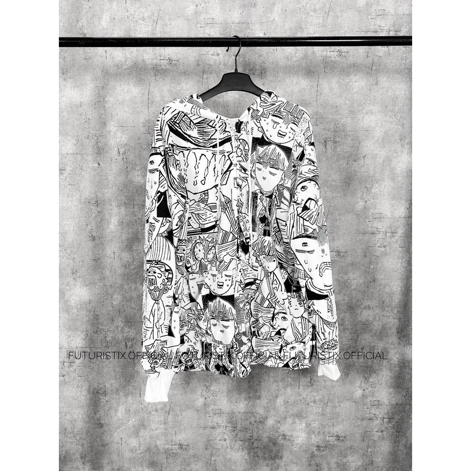 Áo Khoác Hoodie Họa Tiết Hoạt Hình, Áo khoác dáng rộng thiết kế mỏng phối mũ AK153