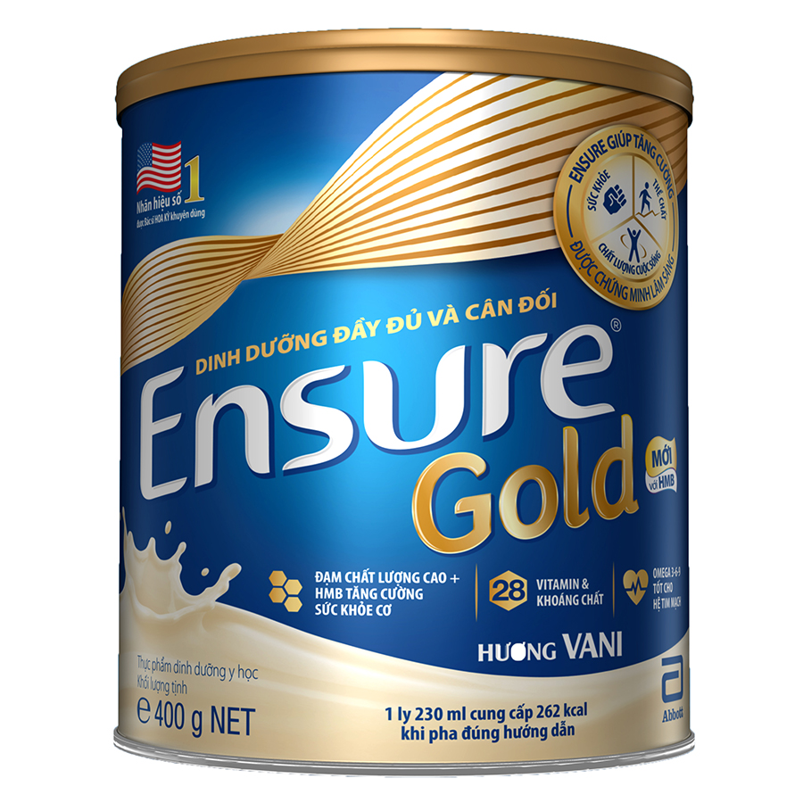 Thực phẩm dinh dưỡng y học: Ensure Gold vani 400g