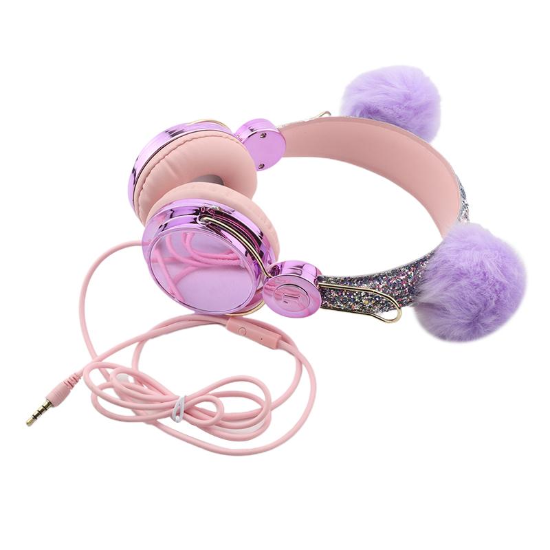 Hồng Tai Nghe Nhét Tai Dễ Thương Có Dây Tai Nghe 3.5Mm Có Mic Bé Gái Nhạc Stereo Tai Nghe Máy Tính Di Động Điện Thoại Game Thủ Tai Nghe