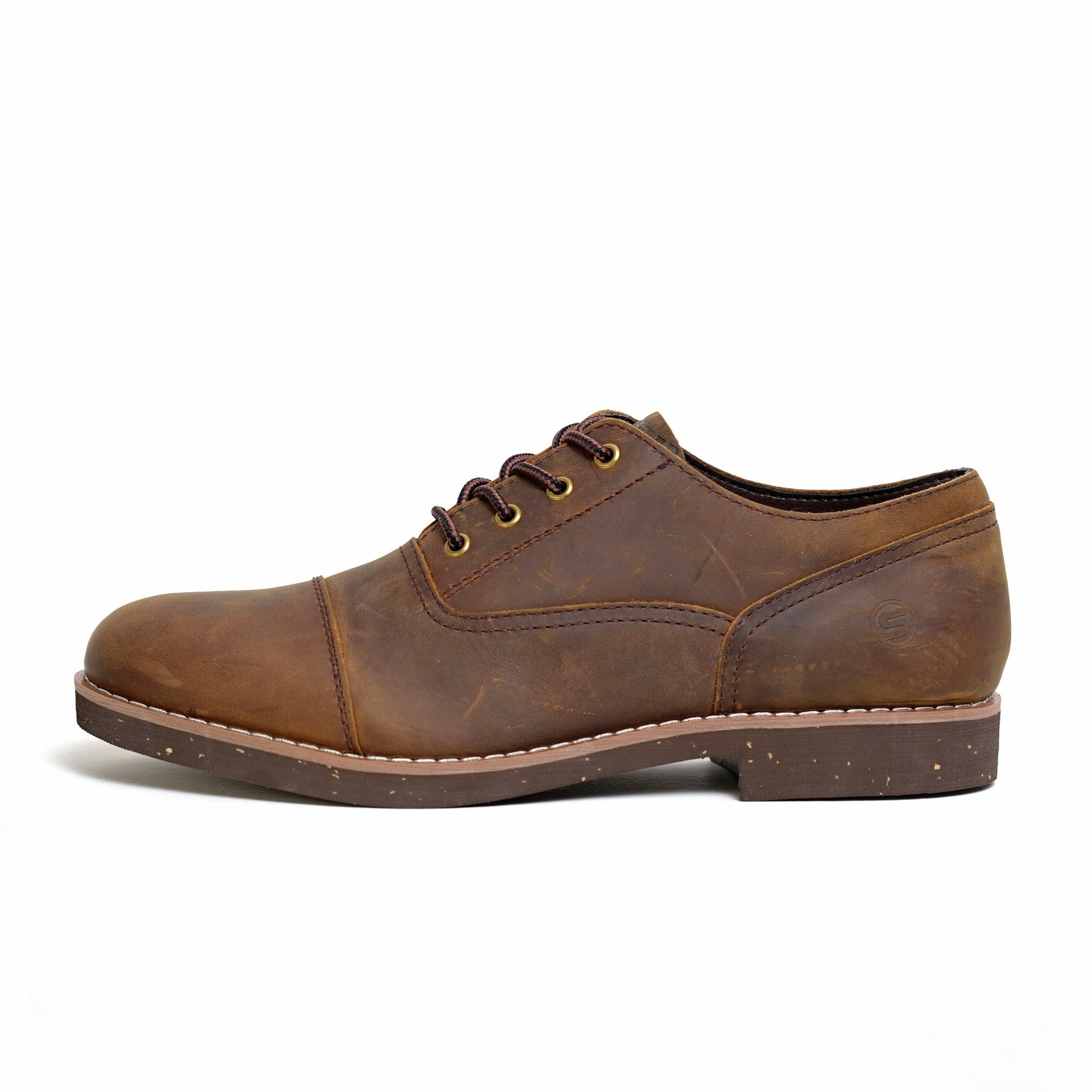 Giày nam da sáp màu nâu REDWING OXFORD, giày da thật cổ thấp TONKIN