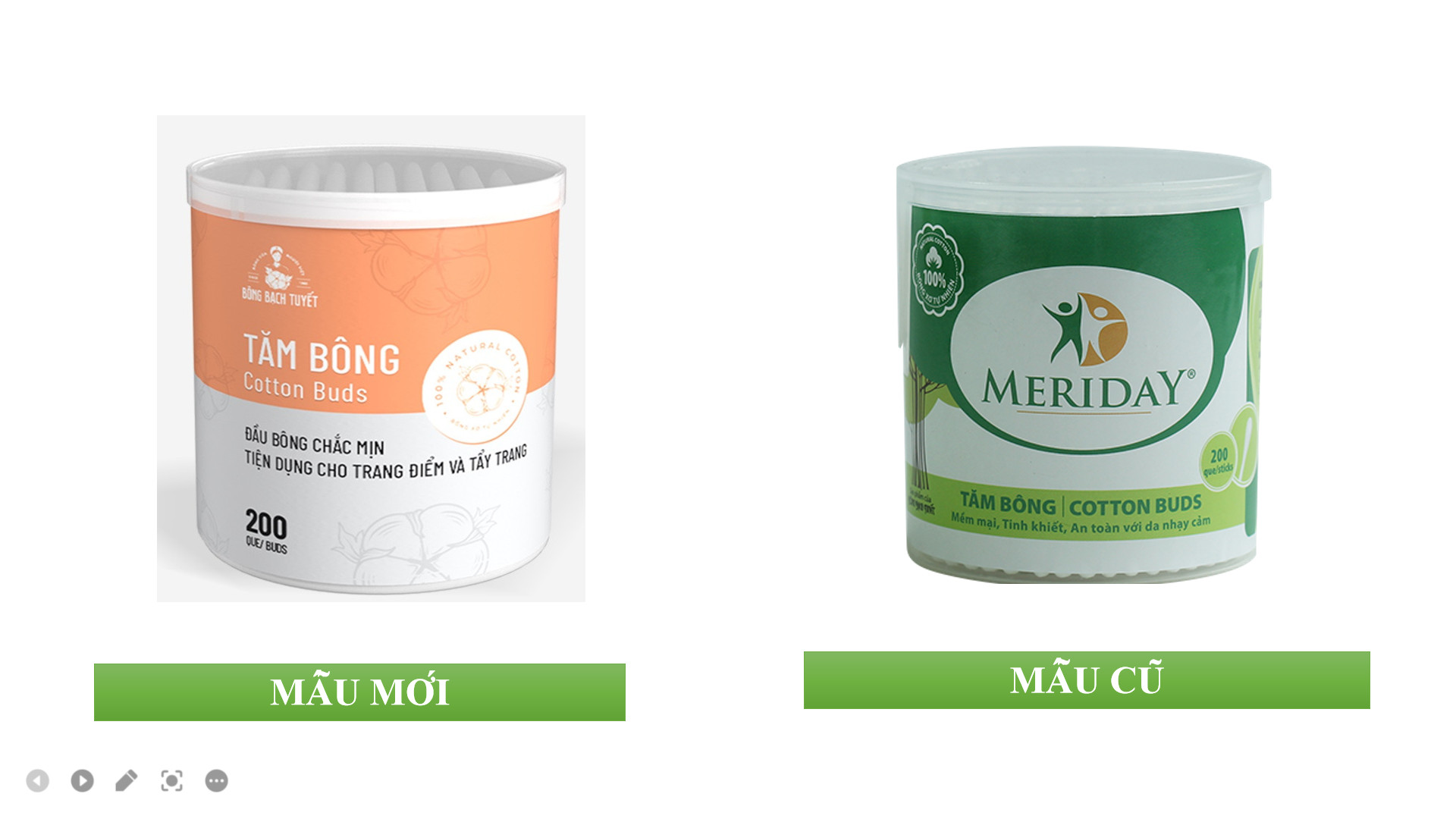Tăm Bông Meriday Bông Bạch Tuyết TP149