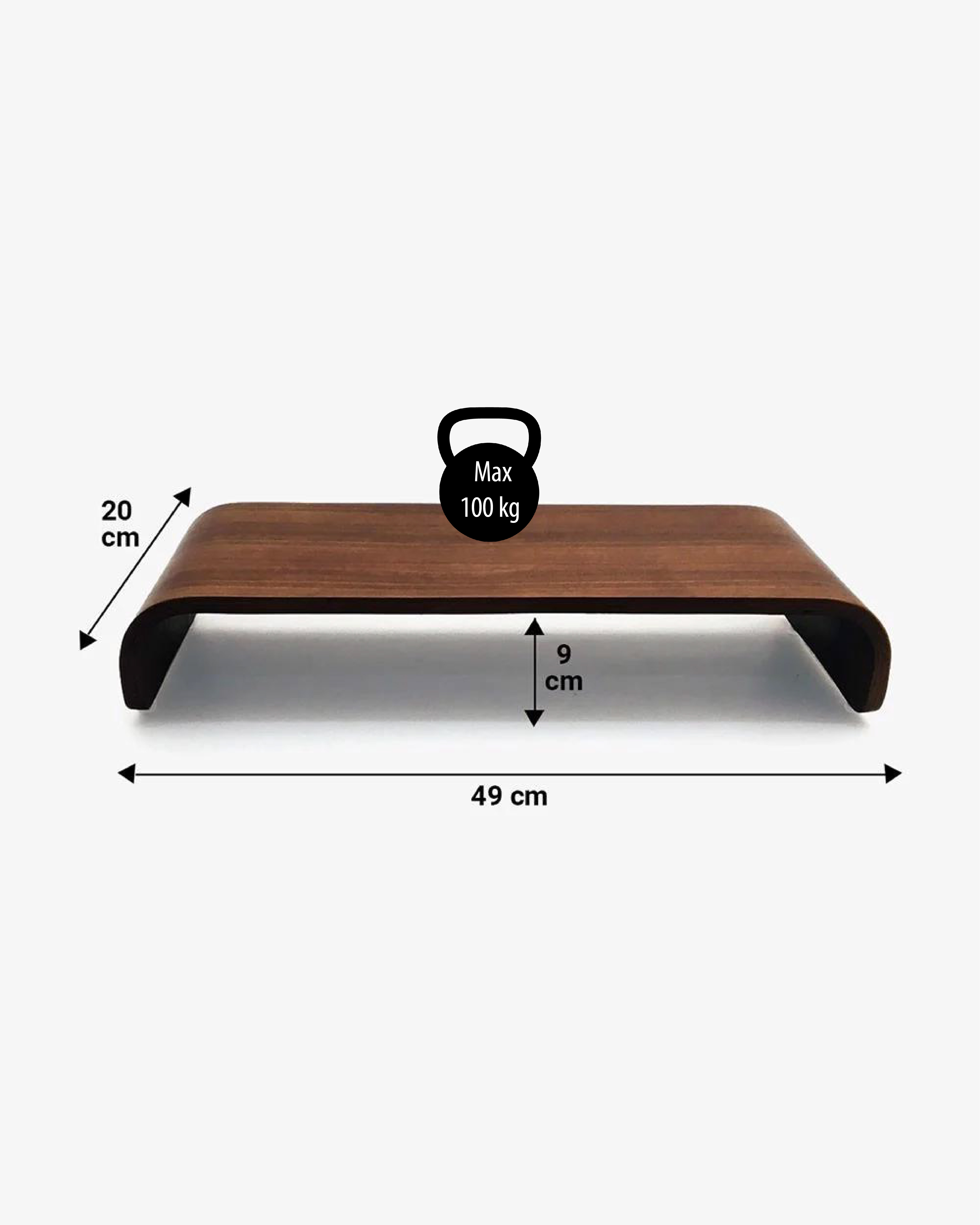 Kệ Đỡ Màn Hình Máy Tính Monitor Stand Walnut Plyconcept MSM01003 (490 x 200 mm) - Nâu Đậm