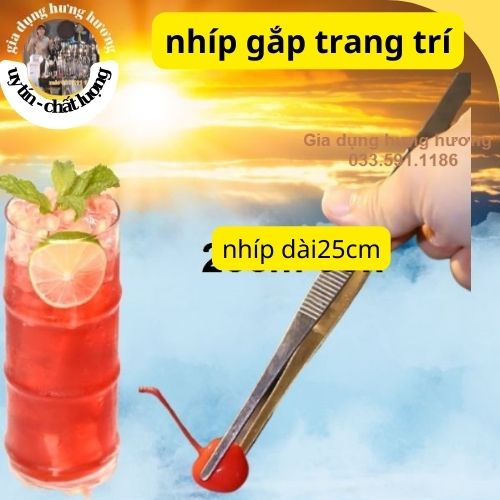 Nhíp gắp hoa quả pha chế cocktail, dụng cụ pha chế