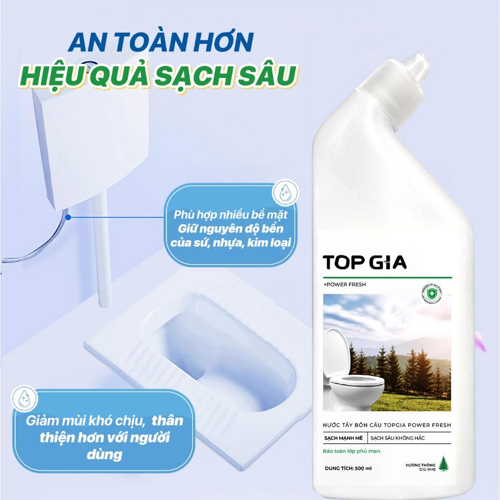 Combo 4 chai tẩy rửa bồn cầu TopGia 500ml, kháng khuẩn, khử mùi hôi, tẩy sạch vết bẩn hiệu quả