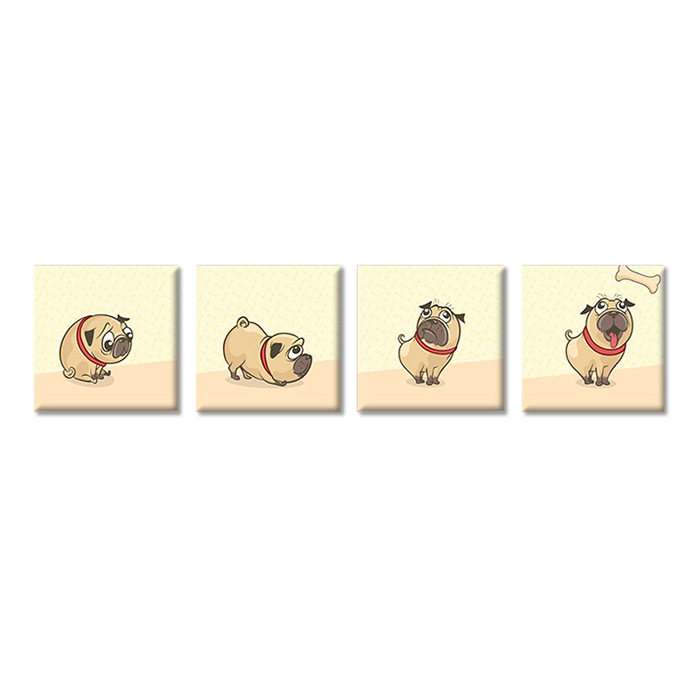 Tranh Canvas "Bữa Ăn Của Pug" - W132