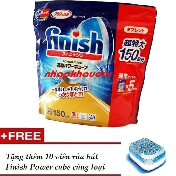 Xà phòng rửa bát finish 150 tabs dạng viên rửa tổng hợp muối, bột, bóng