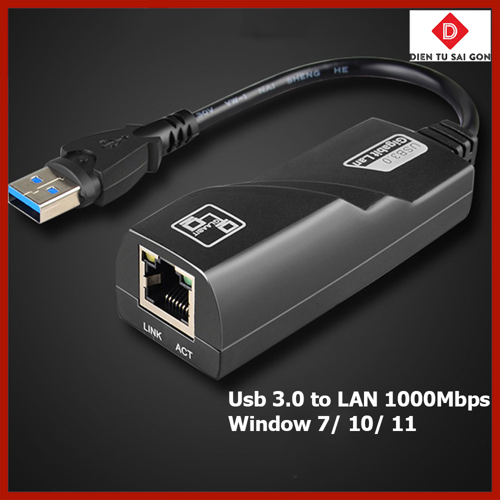 Cáp chuyển usb 3.0 ra Ethernet RJ45 LAN 1000Mbps gigabit