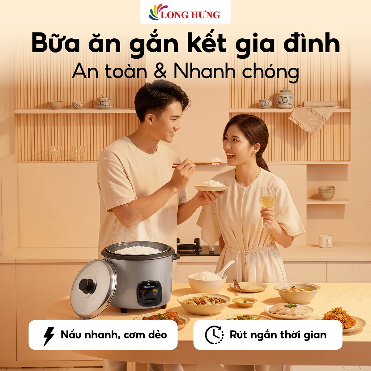 Nồi cơm điện nắp rời Bluestone 1.8 lít CRB-5419 - Hàng chính hãng