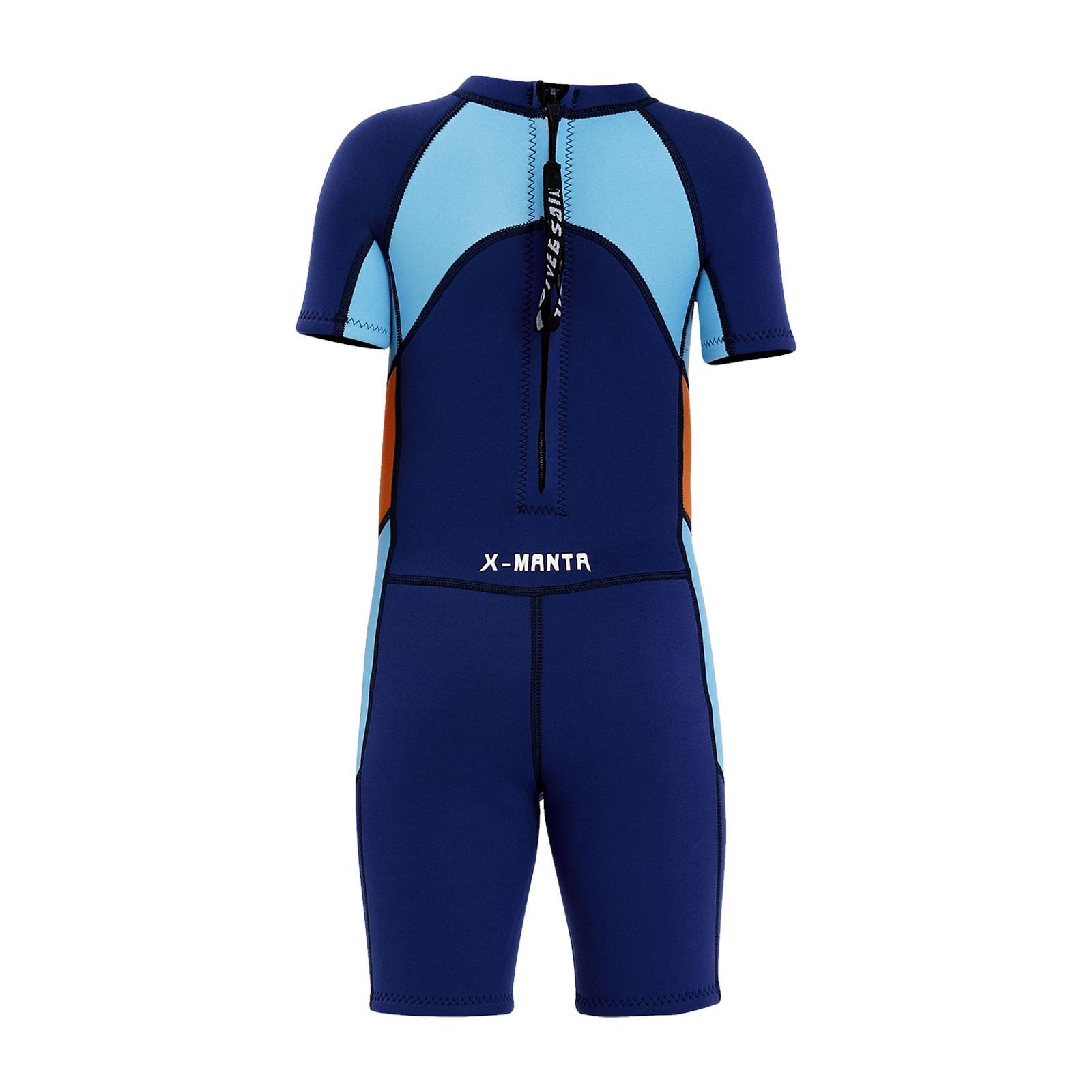 Boys Childrens Full Length Wetsuit 2.5mm Short Sleeve Swimsuit Swimming S