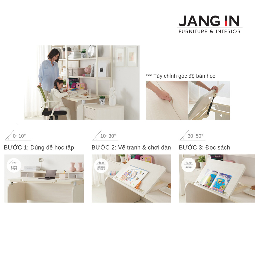 Bàn Đ/C góc độ Almond + Monitor stand